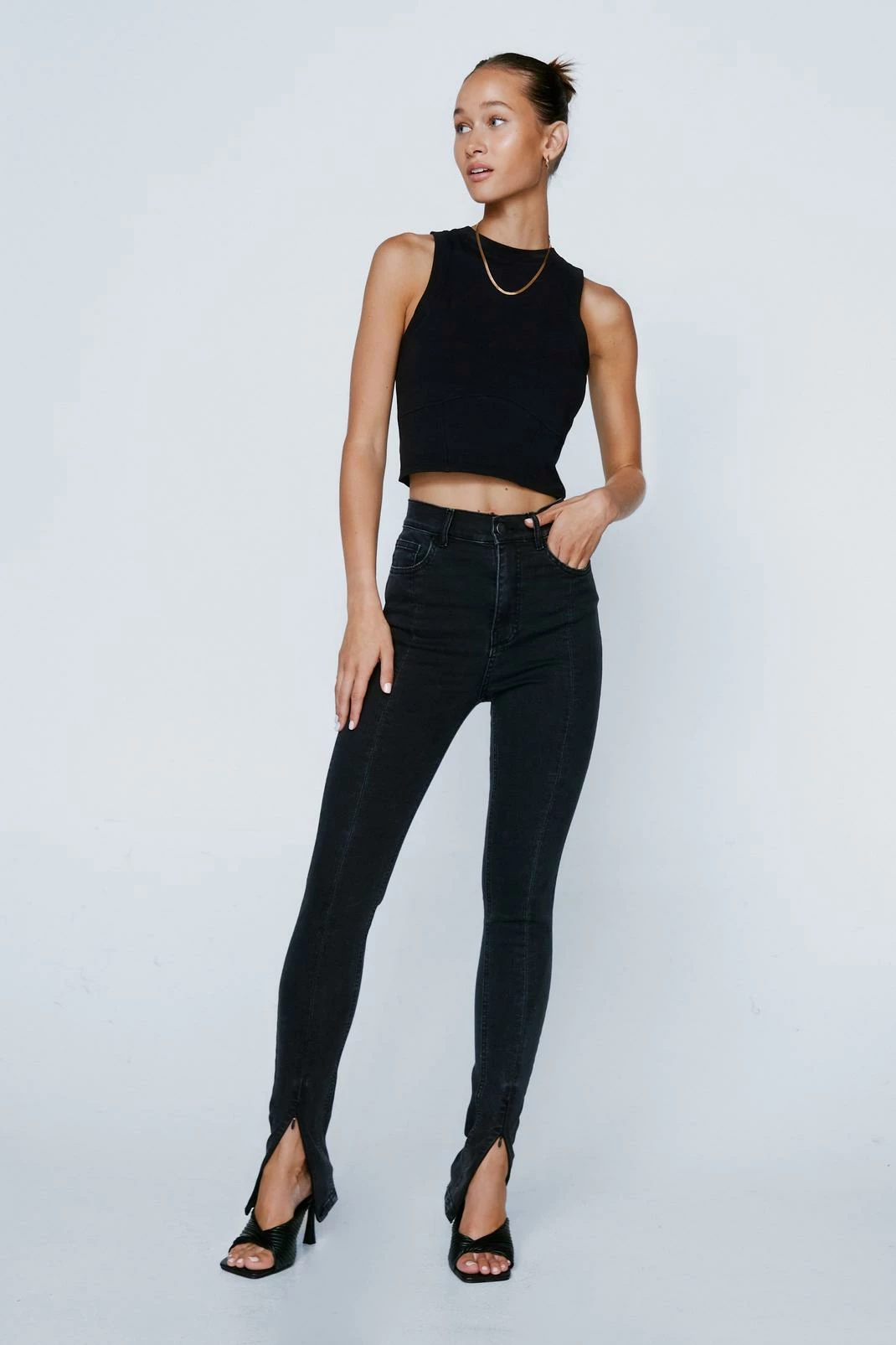 Zip Hem Skinny Denim Jeans 4 Zip Hem Skinny Denim Jeans - Image 4