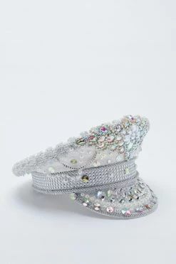 Bride Embellished Diamante & Pearl Party Hat 5 Bride Embellished Diamante & Pearl Party Hat -Nasty Gal Sales Store Sales womens white bride embellished diamante pearl party hat 1