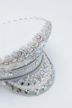 Bride Embellished Diamante & Pearl Party Hat 6 Bride Embellished Diamante & Pearl Party Hat -Nasty Gal Sales Store Sales womens white bride embellished diamante pearl party hat 2