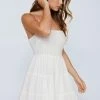 Cotton Seersucker Tassel Cover Up Mini Dress