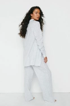 Alternative view of Cotton Stripe 3 Pc Shirt And Pants Pajama Set