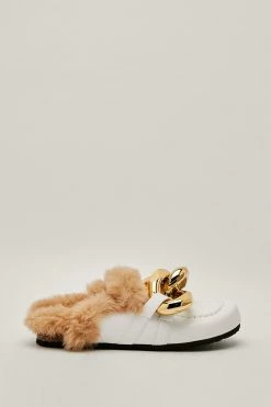 Curb Chain Faux Fur Footbed Loafer