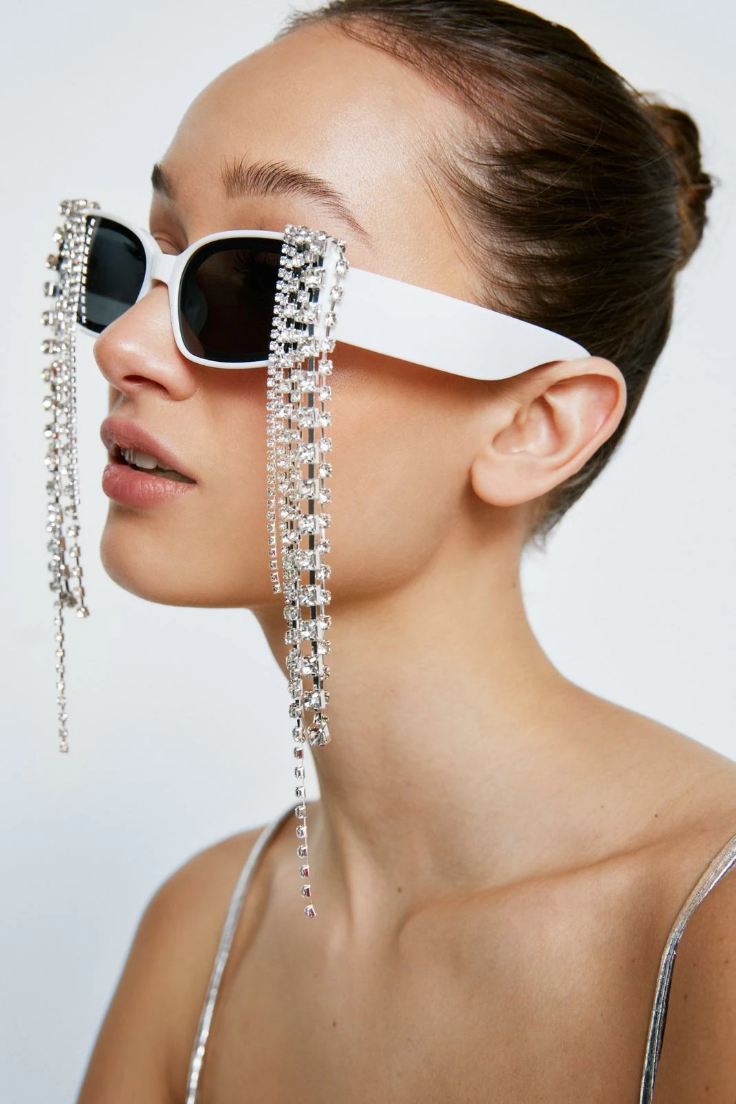 Drop Diamante Rectangle Sunglasses 1 Drop Diamante Rectangle Sunglasses