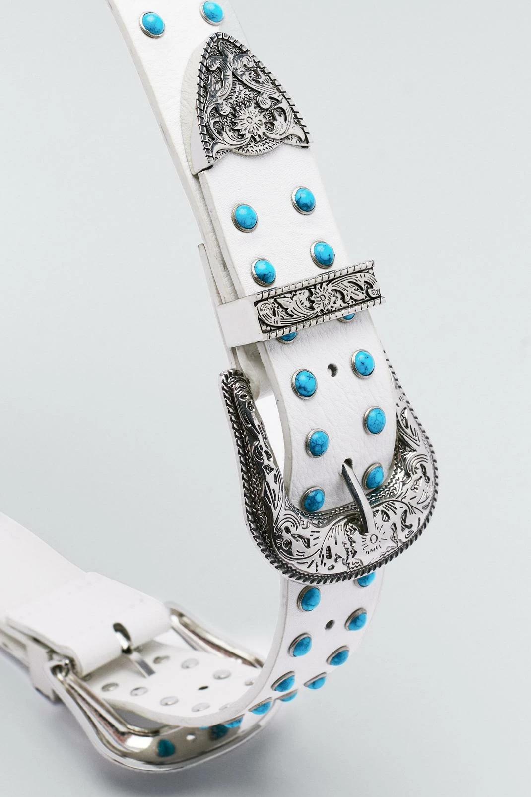 Faux Leather Double Buckle Western Belt 3 Faux Leather Double Buckle Western Belt - Image 3
