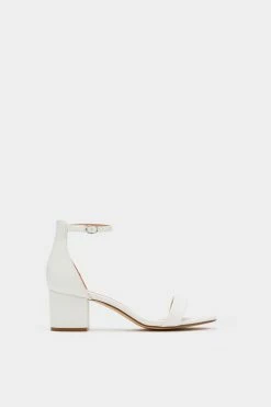 Faux Leather Low Block Heel Sandals