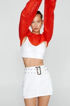 Micro Mini Belted Skirt