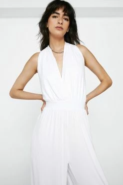 Multiway Sleeveless Wide Leg Jumpsuit -Nasty Gal Sales Store Sales womens white multiway sleeveless wide leg jumpsuit 1