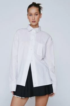 Poplin Relaxed Shirt -Nasty Gal Sales Store Sales womens white poplin relaxed shirt 3