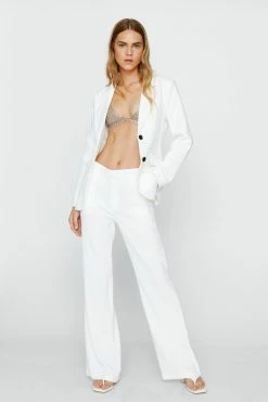 Low Waisted Wide Leg Tailored Pants -Nasty Gal Sales Store Sales womens white premium tailored kick flare pants 3