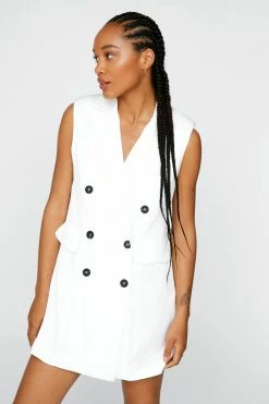Tailored Vest Mini Dress -Nasty Gal Sales Store Sales womens white tailored vest mini dress