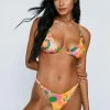 Retro Floral Knot Triangle Bikini Set