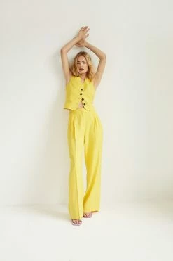 Tailored High Waisted Wide Leg Pants 28 Tailored High Waisted Wide Leg Pants -Nasty Gal Sales Store Sales womens yellow tailored high waisted wide leg pants