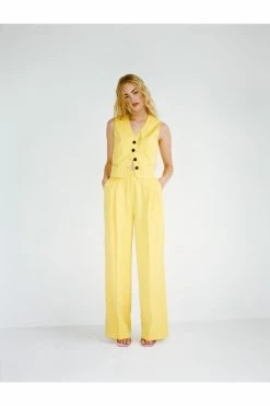 Tailored High Waisted Wide Leg Pants 31 Tailored High Waisted Wide Leg Pants -Nasty Gal Sales Store Sales womens yellow tailored high waisted wide leg pants 3
